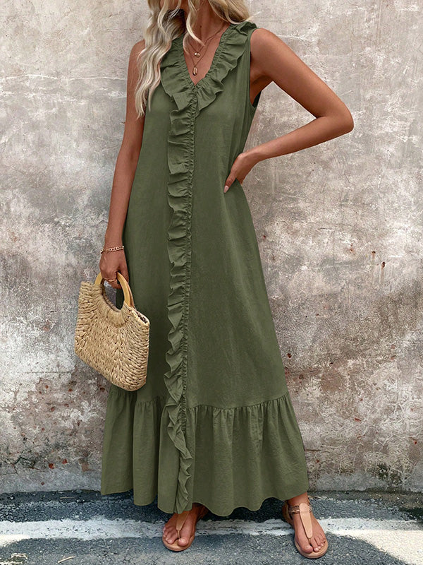 AURORA | Abito maxi con scollo a V 6