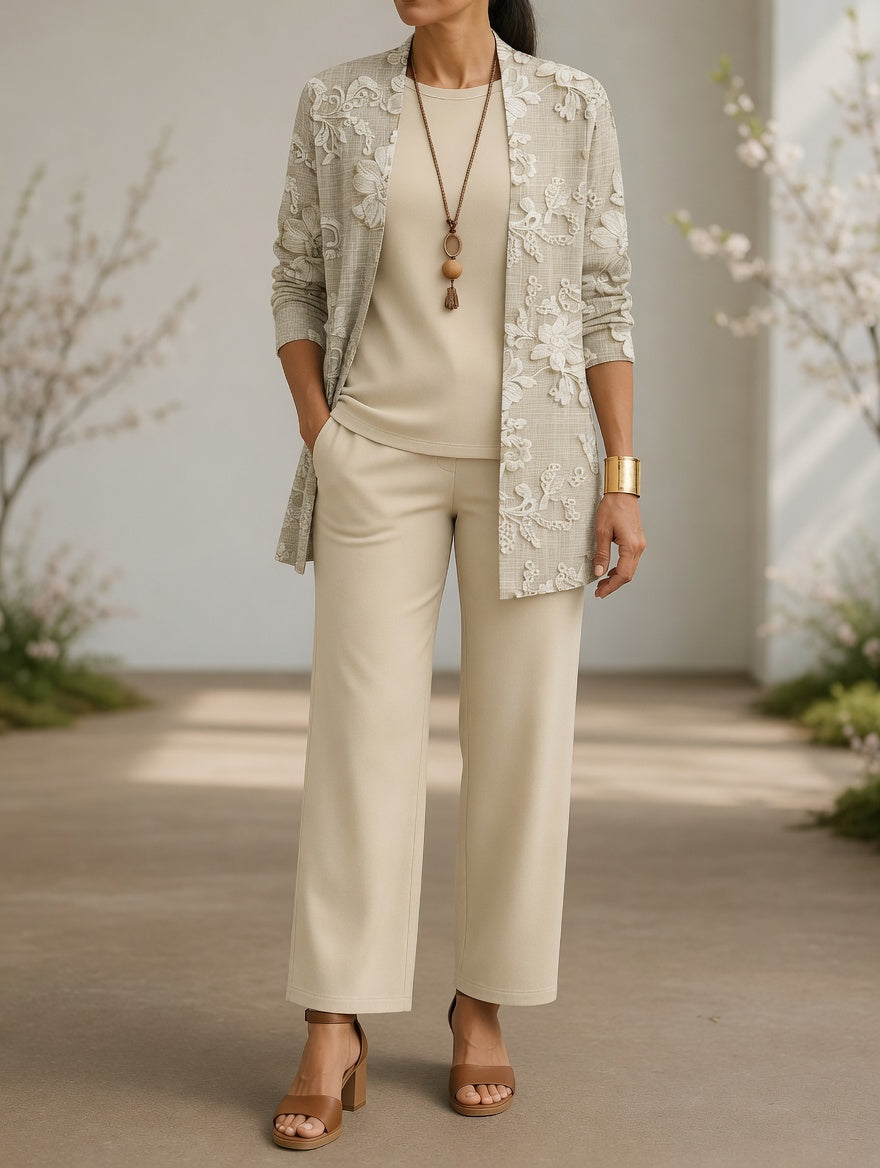 AURORA | Set con cardigan ricamato 2