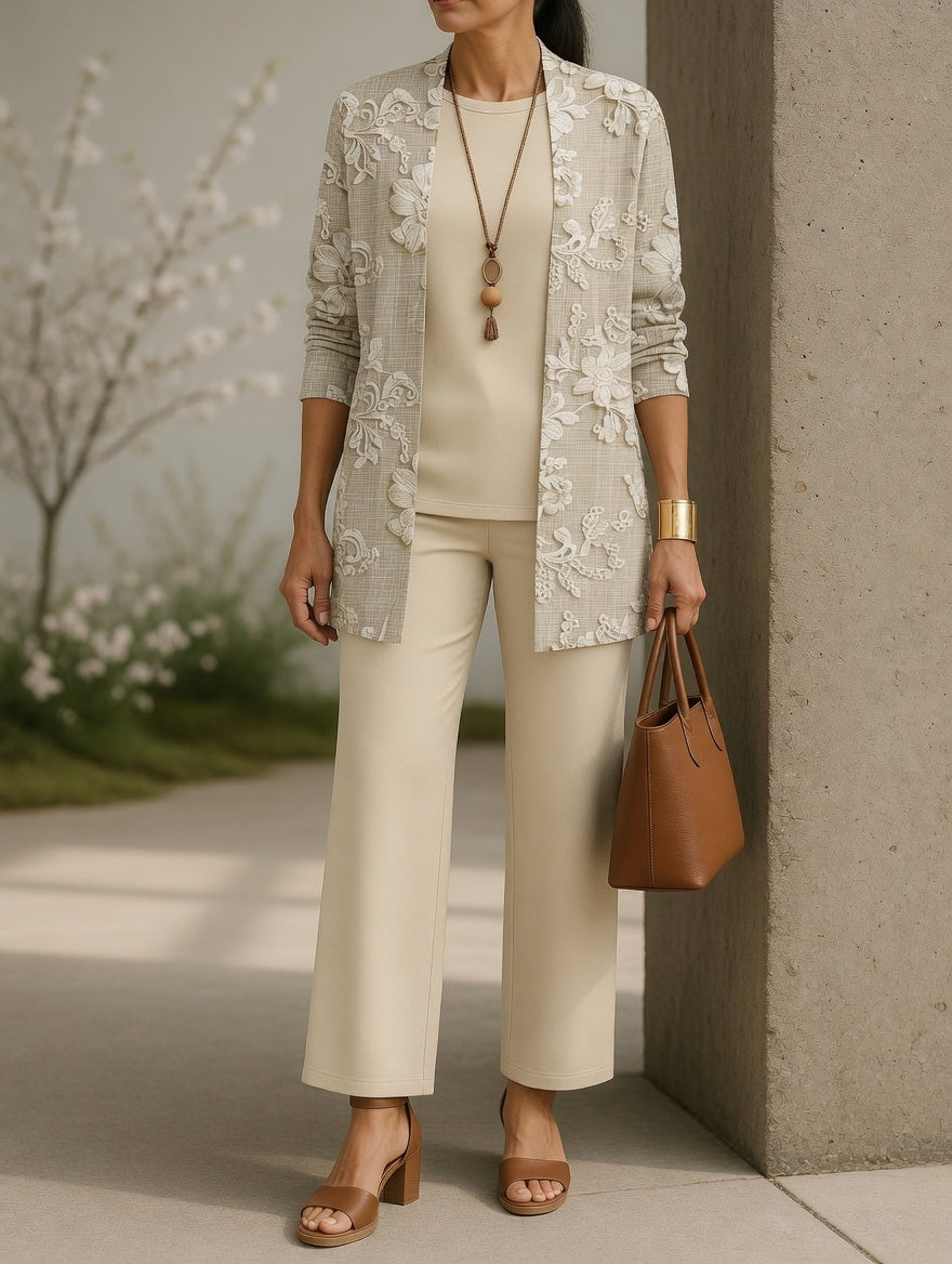AURORA | Set con cardigan ricamato 3