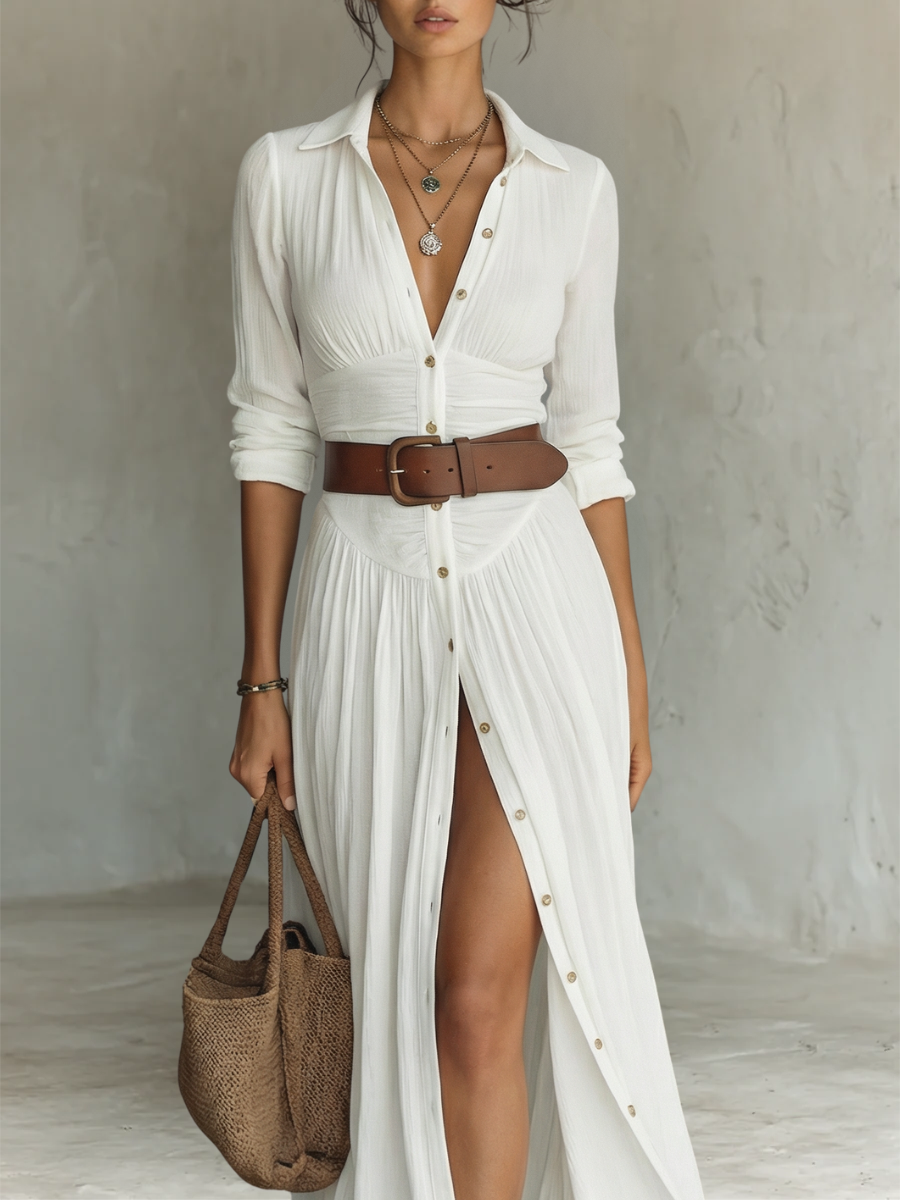 GIULIA | Abito maxi con colletto 2