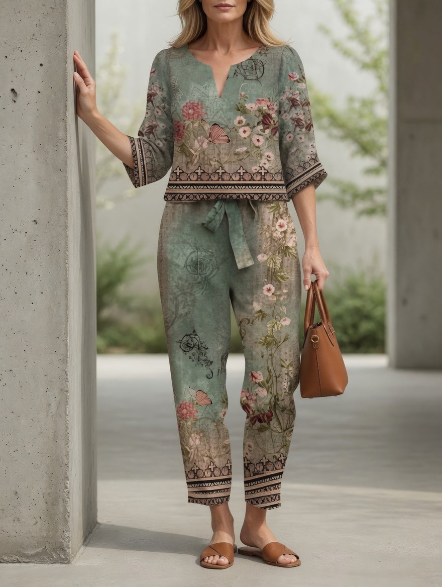 JADE | Completo con stampa floreale 3