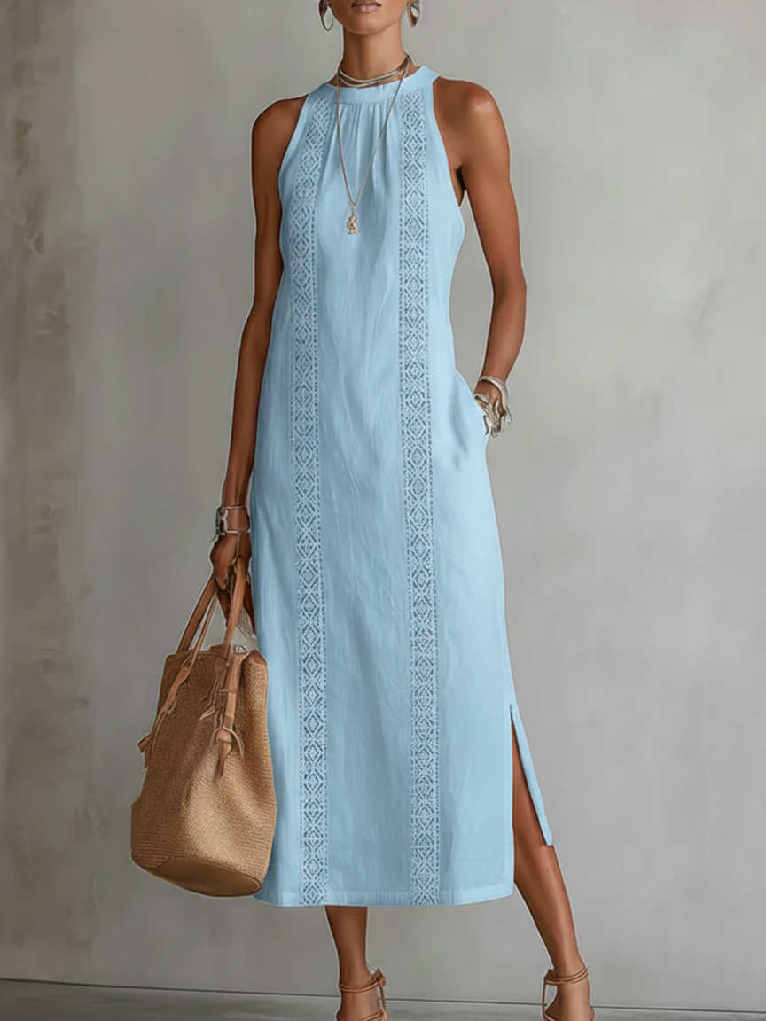JIMENA | Abito midi con colletto mao 7