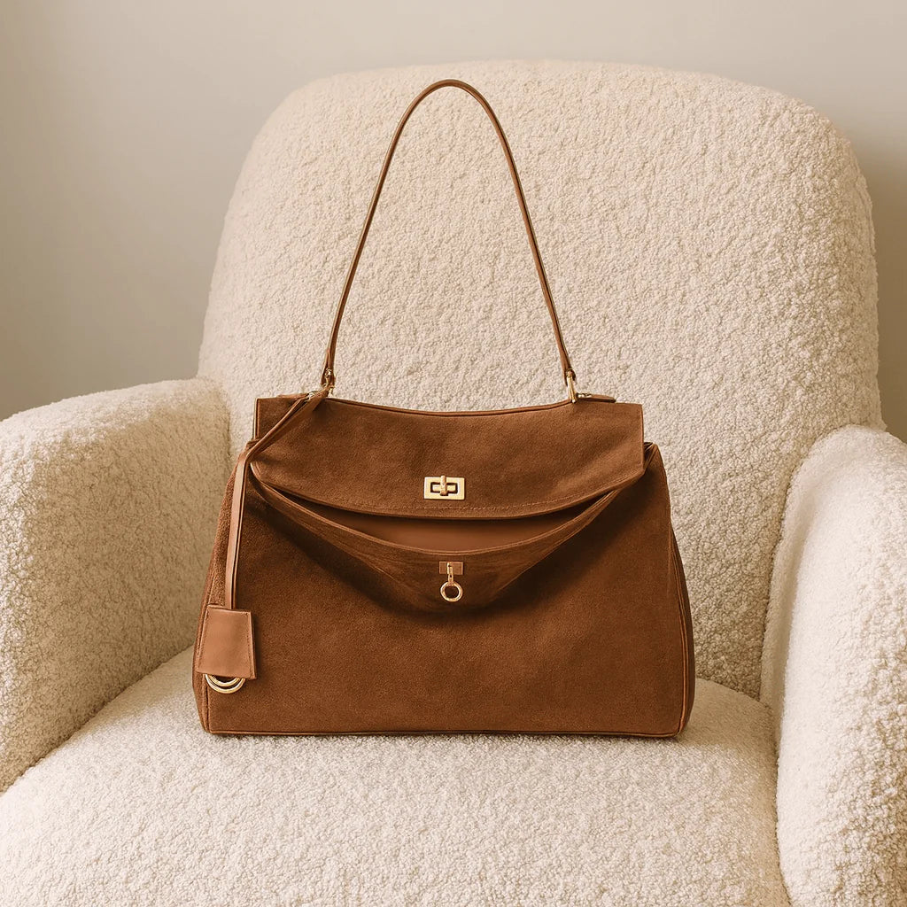 MOIRÉ | Borsa a spalla con pelle scamosciata 5