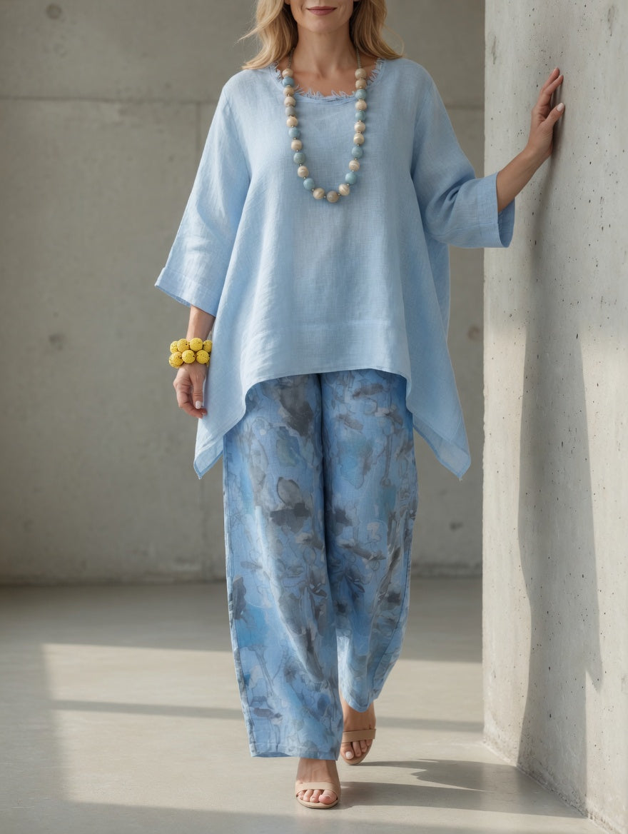 NATALIE | Completo con pantaloni ampi 0