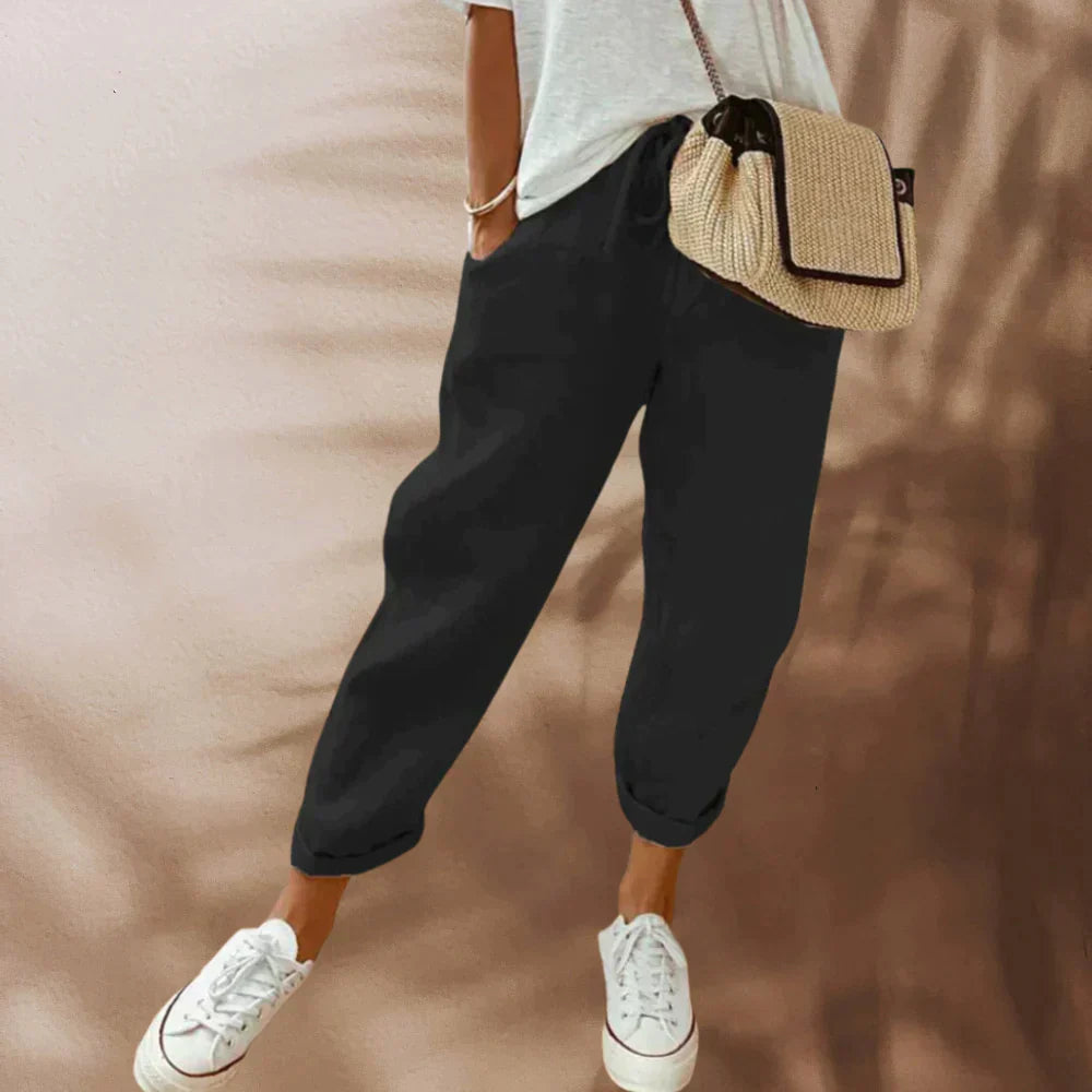 VALERIA | Pantaloni leggeri in lino 1