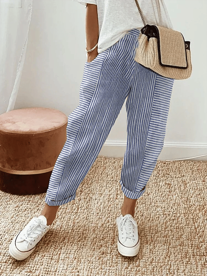 VERONICA | Pantaloni con righe 0
