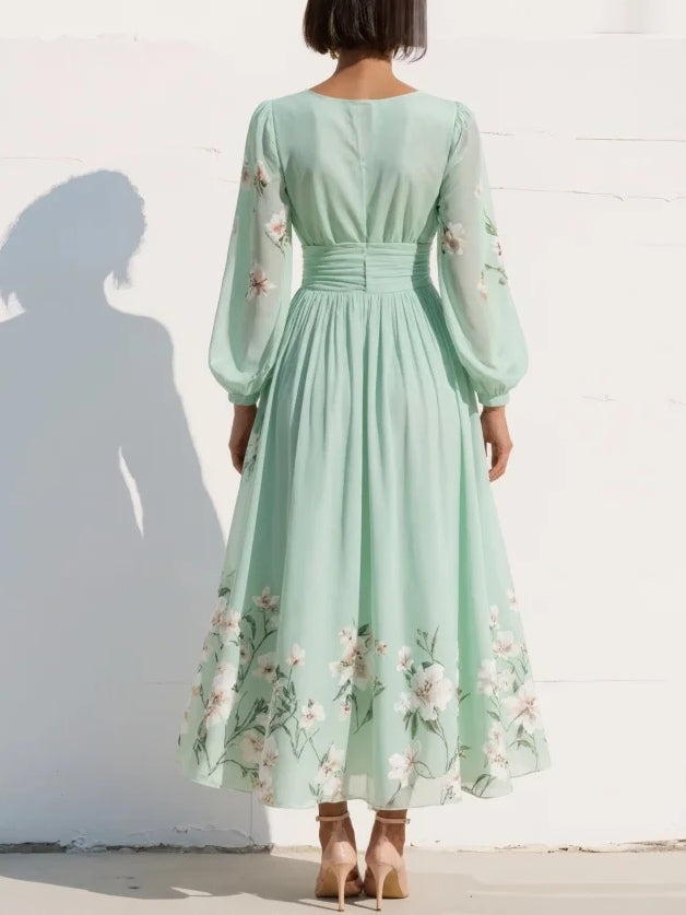 AURELIA | Abito midi con scollo a V 2