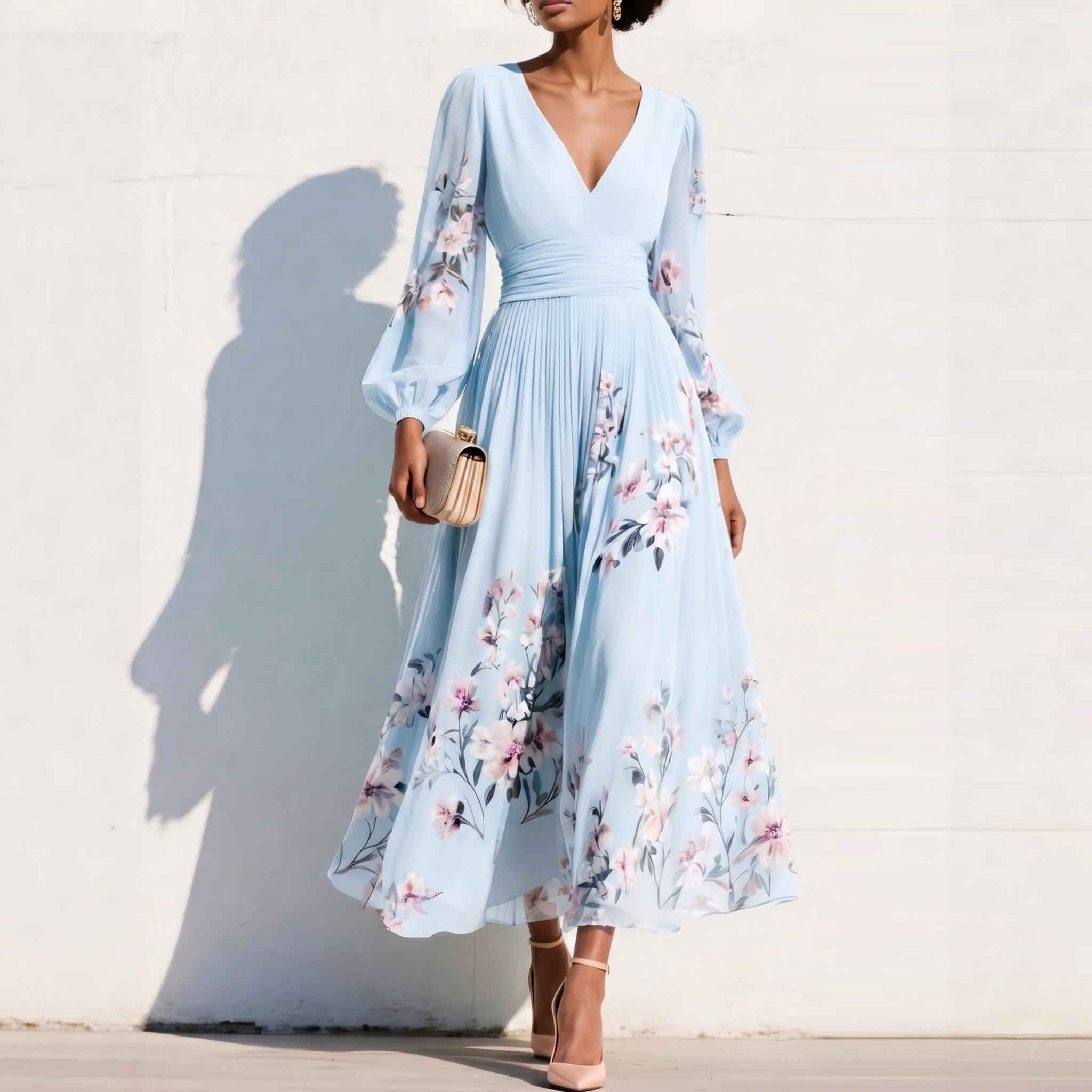 AURELIA | Abito midi con scollo a V 3