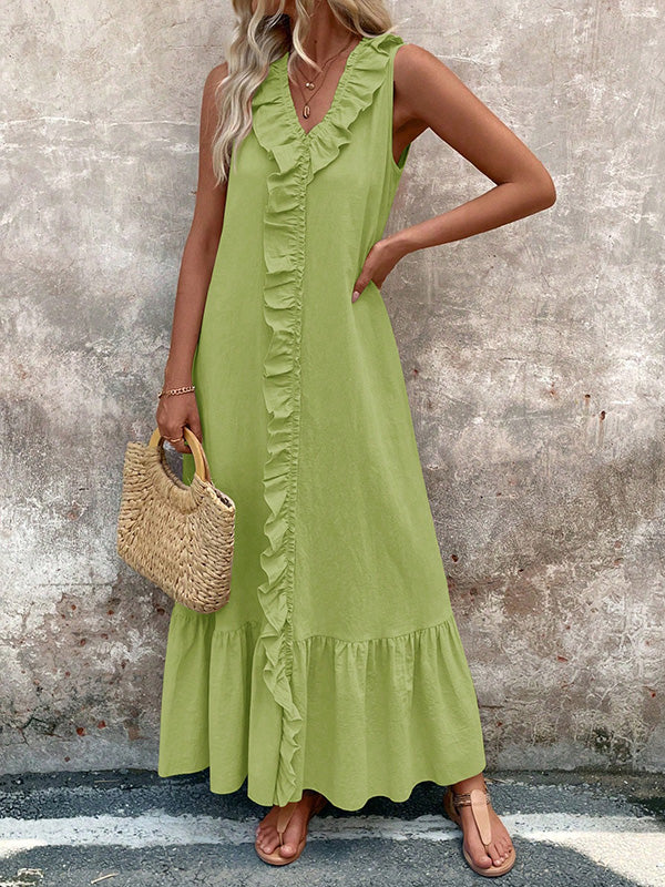 AURORA | Abito maxi con scollo a V 3