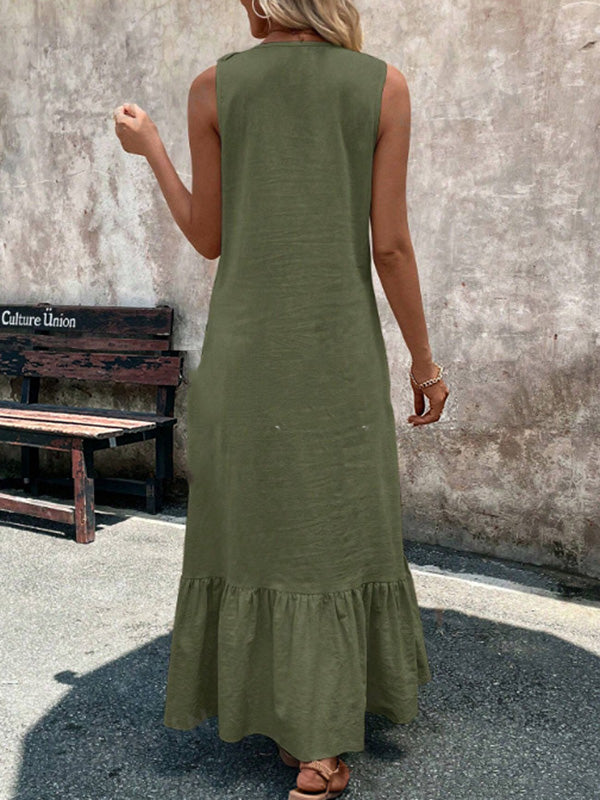 AURORA | Abito maxi con scollo a V 7