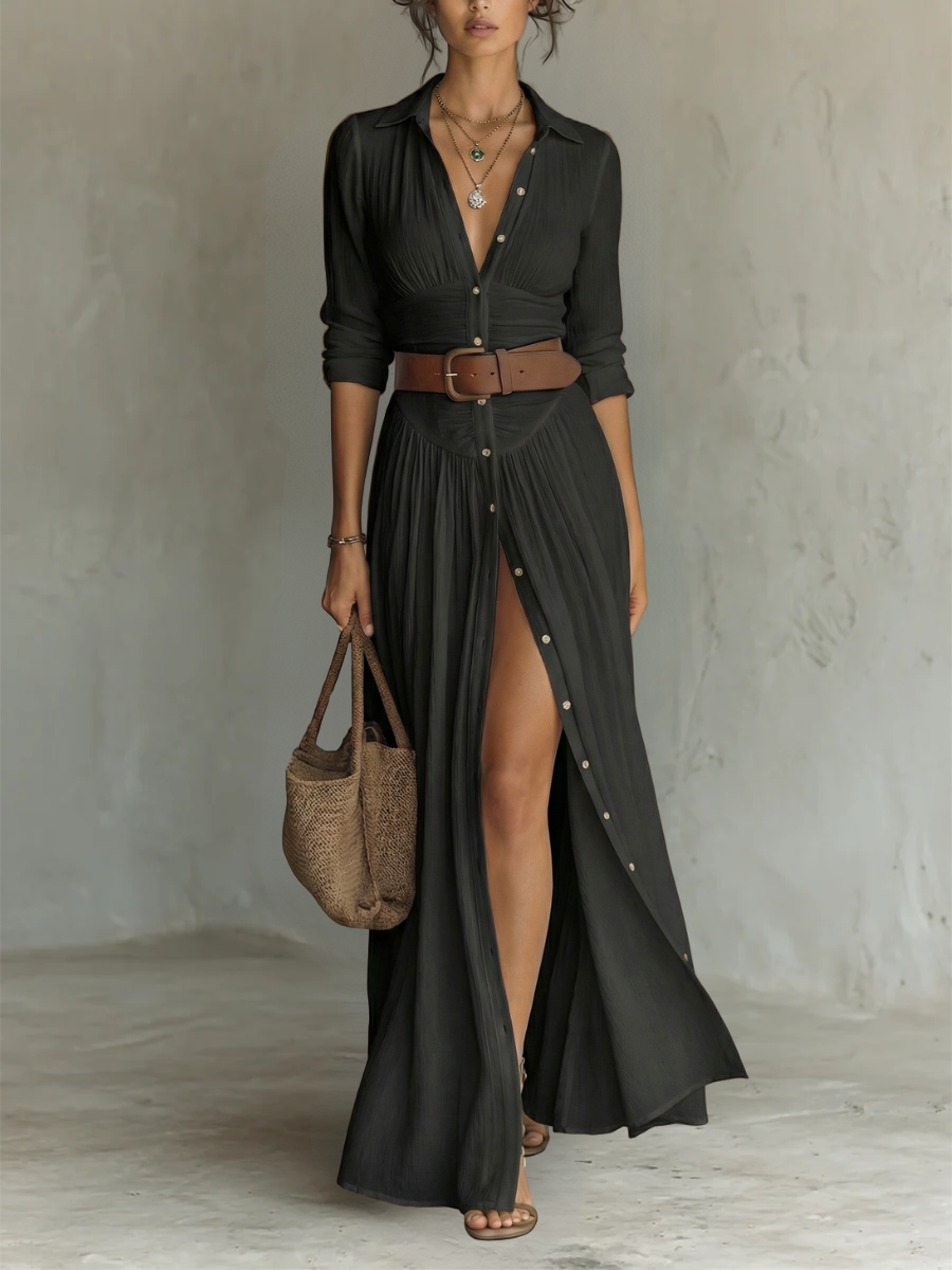 GIULIA | Abito maxi con colletto 3