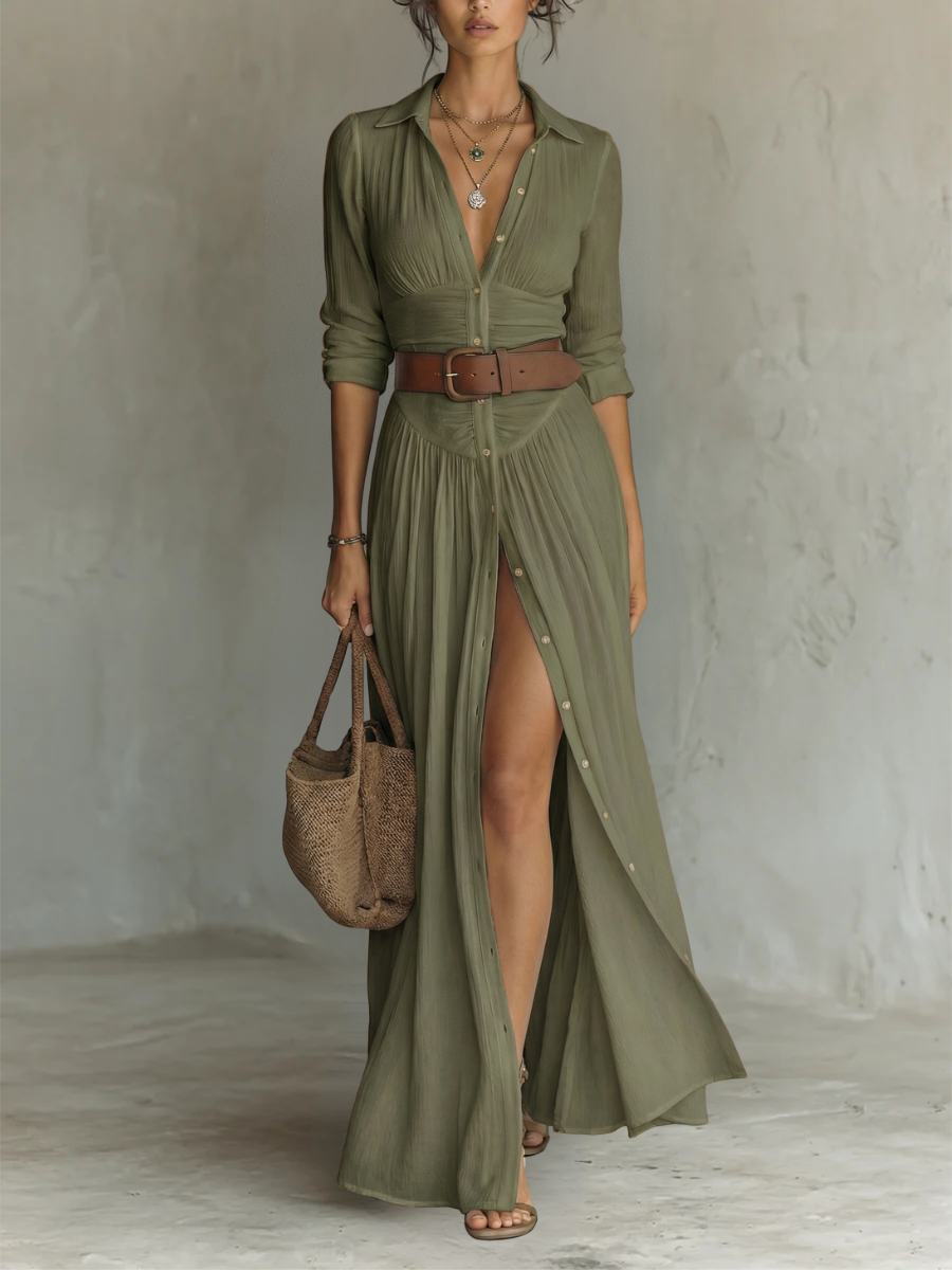 GIULIA | Abito maxi con colletto 4