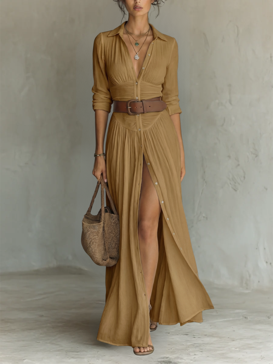GIULIA | Abito maxi con colletto 5