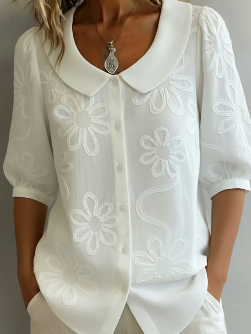 GIULIA | Camicia con colletto Peter Pan 2