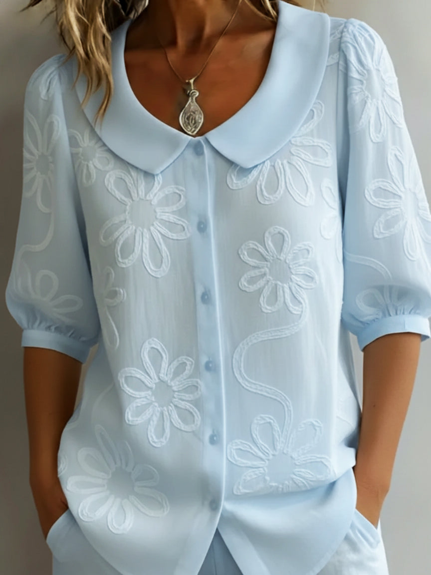 GIULIA | Camicia con colletto Peter Pan 4