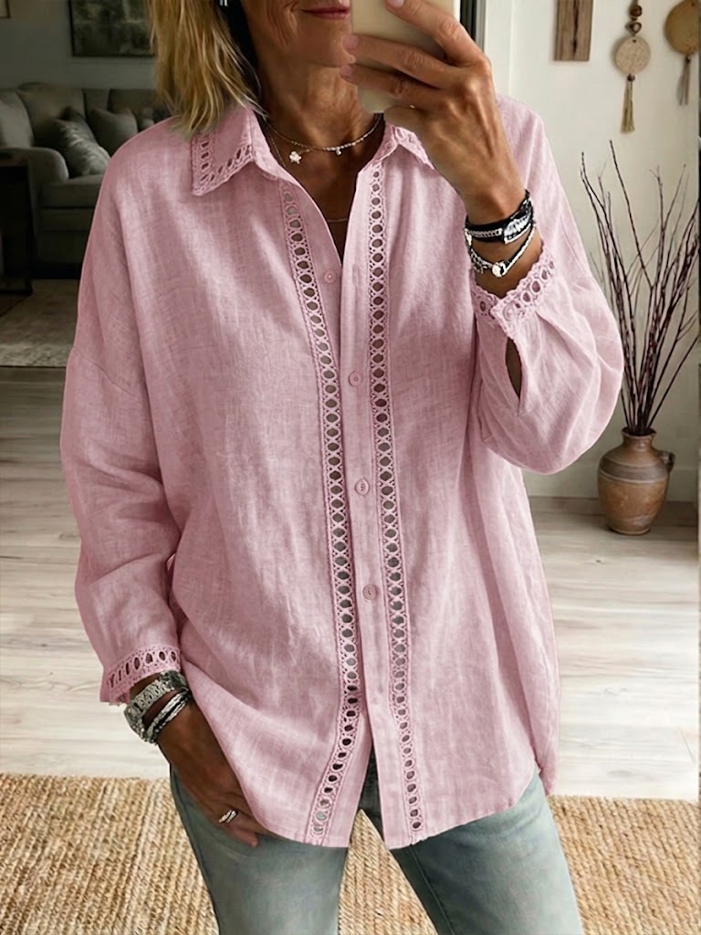GIULIA | Camicia con fettuccia ritagliata 1