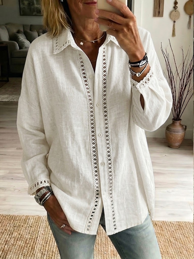GIULIA | Camicia con fettuccia ritagliata 4