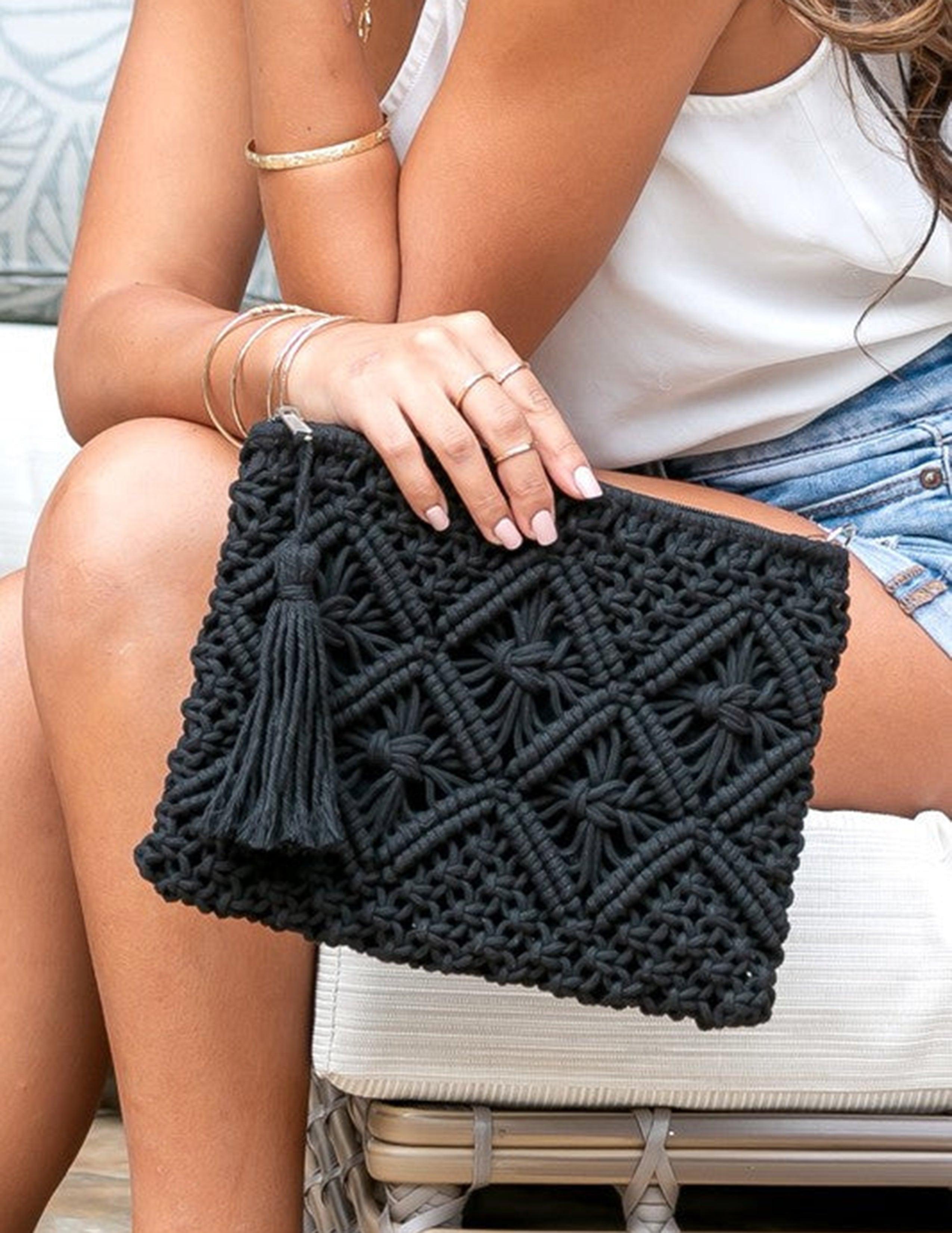 GIULIA | Pochette con nappa in macramè 5