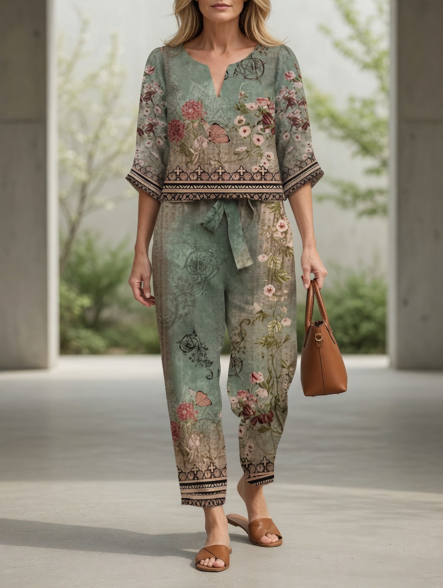 JADE | Completo con stampa floreale 0