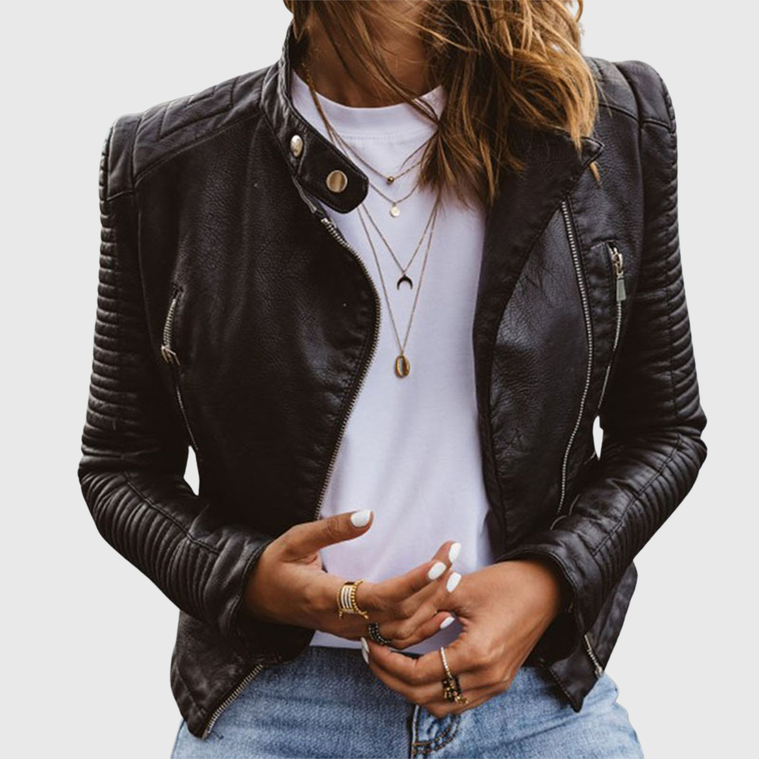 JANET | Giacca in pelle con zip 1