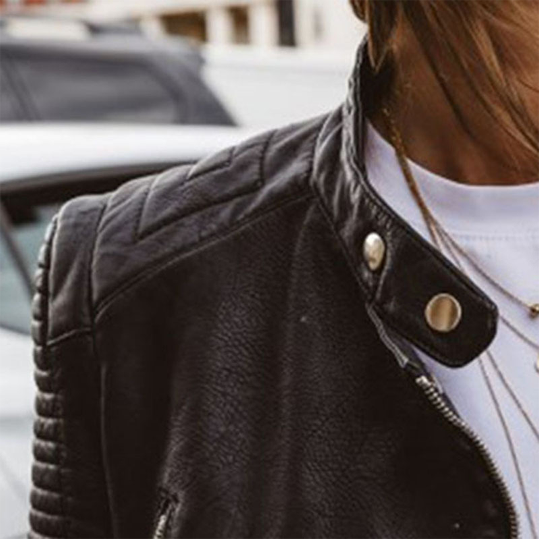 JANET | Giacca in pelle con zip 3