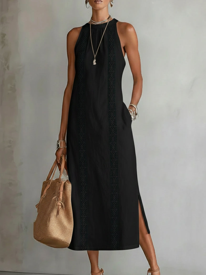 JIMENA | Abito midi con colletto mao 8