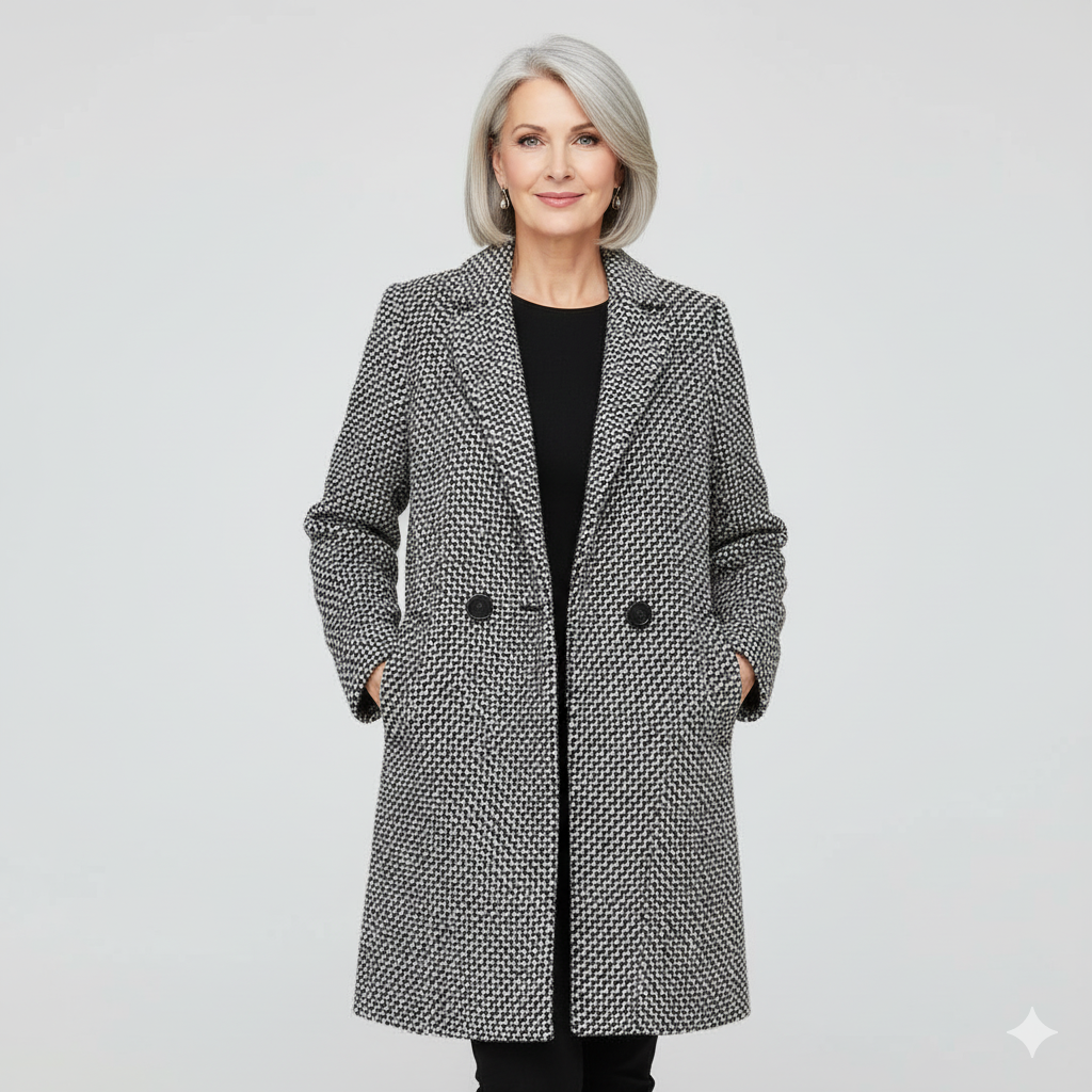 MADELYN | Cappotto lungo con motivo a scacchi 0