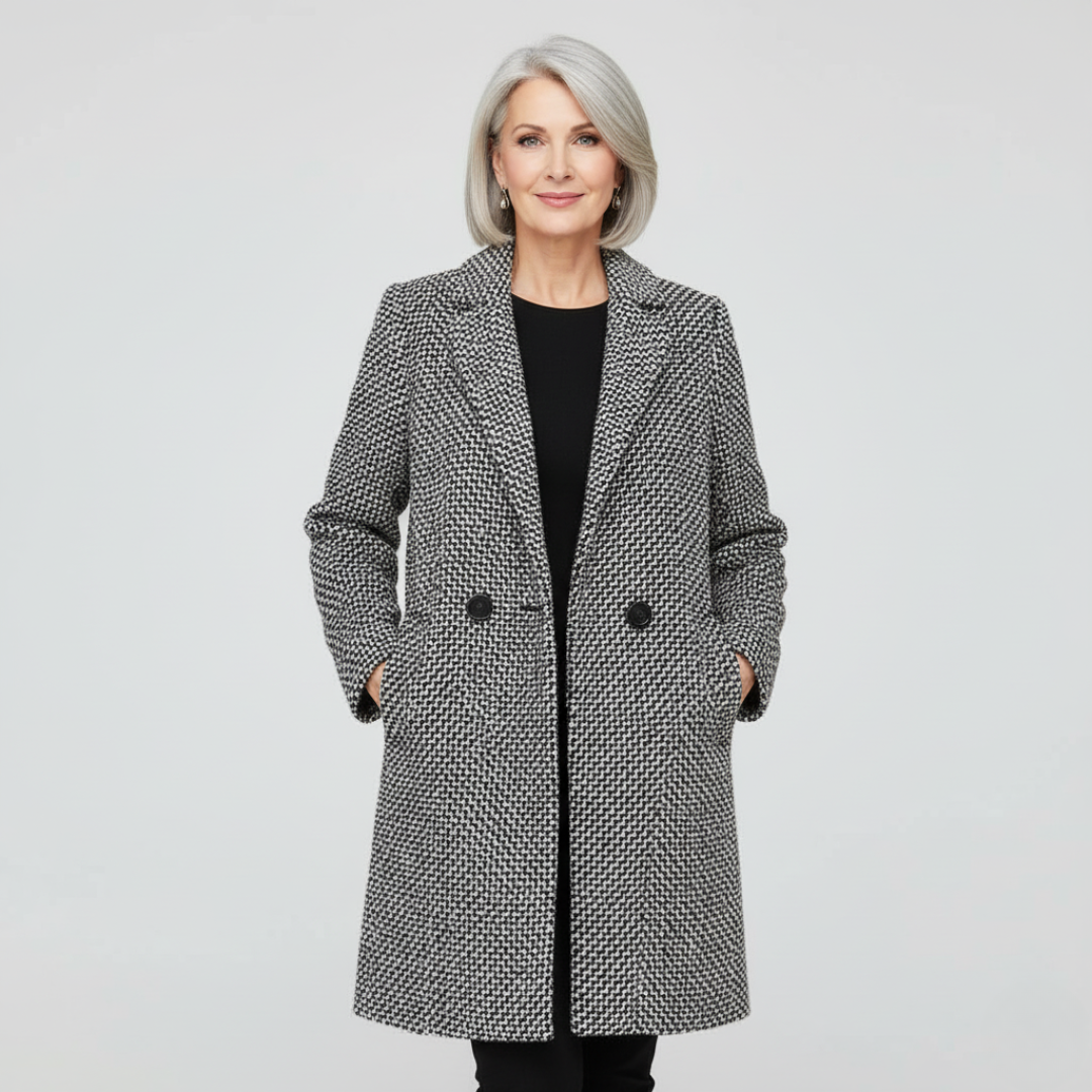 MADELYN | Cappotto lungo con motivo a scacchi 1