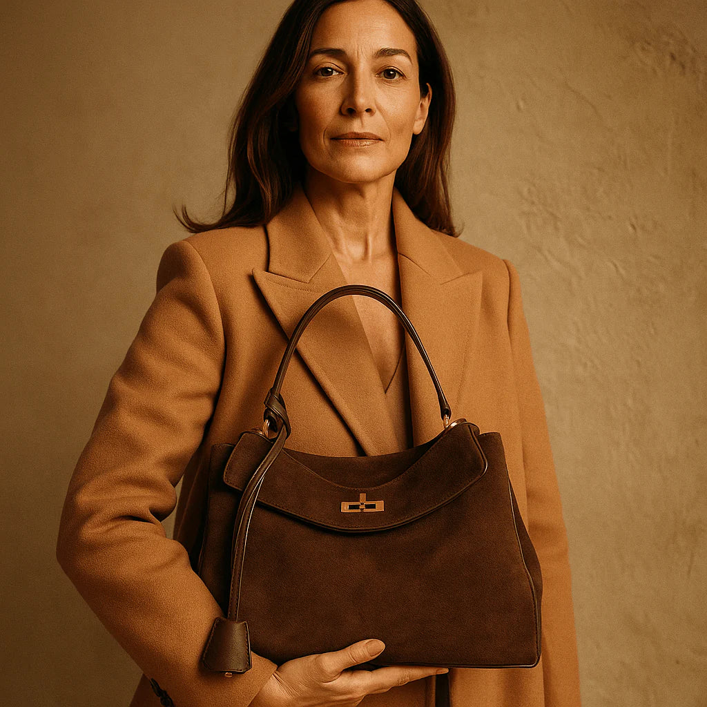 MOIRÉ | Borsa a spalla con pelle scamosciata 1