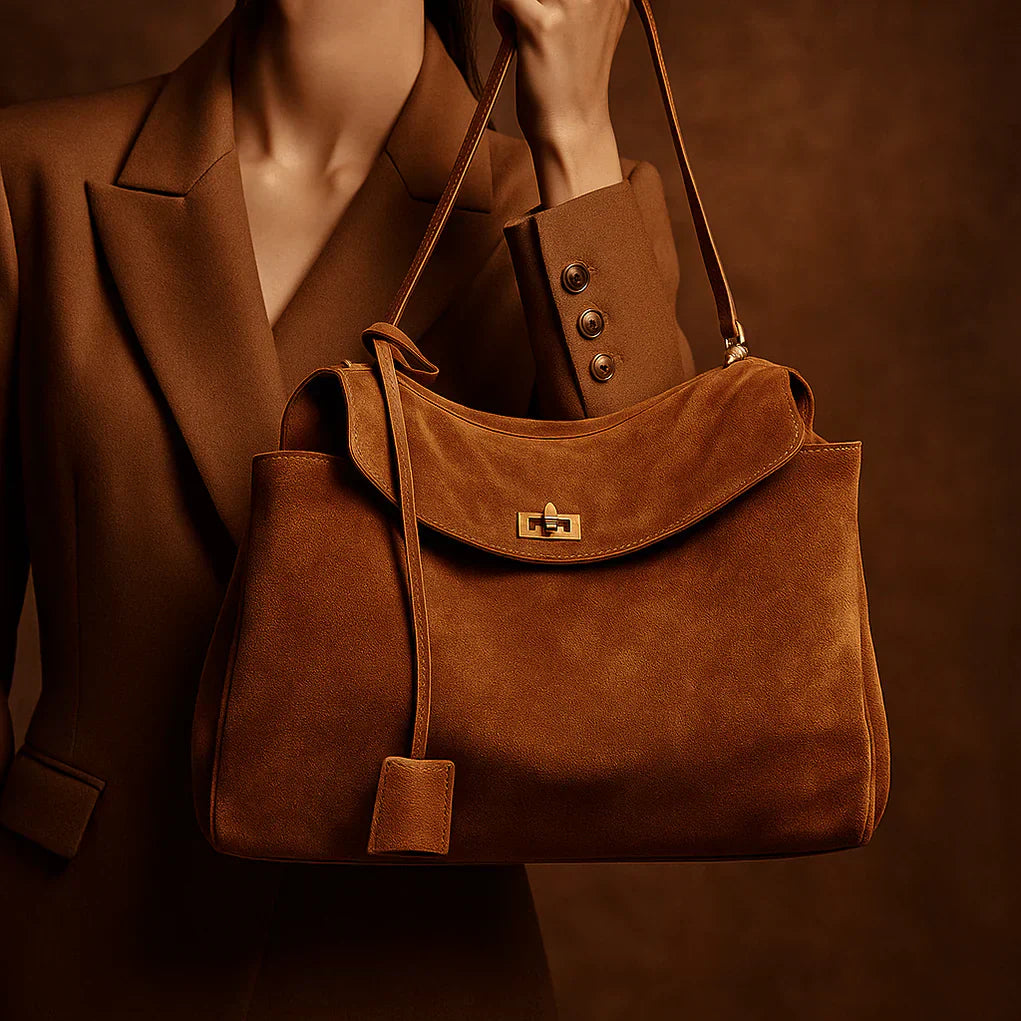 MOIRÉ | Borsa a spalla con pelle scamosciata 6