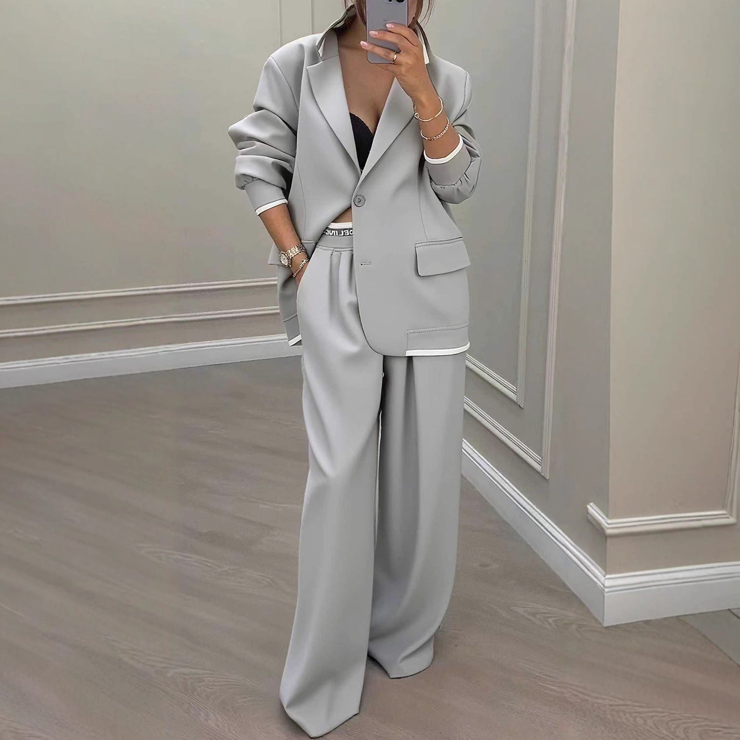 PAMELA | Completo con pantaloni ampi 0