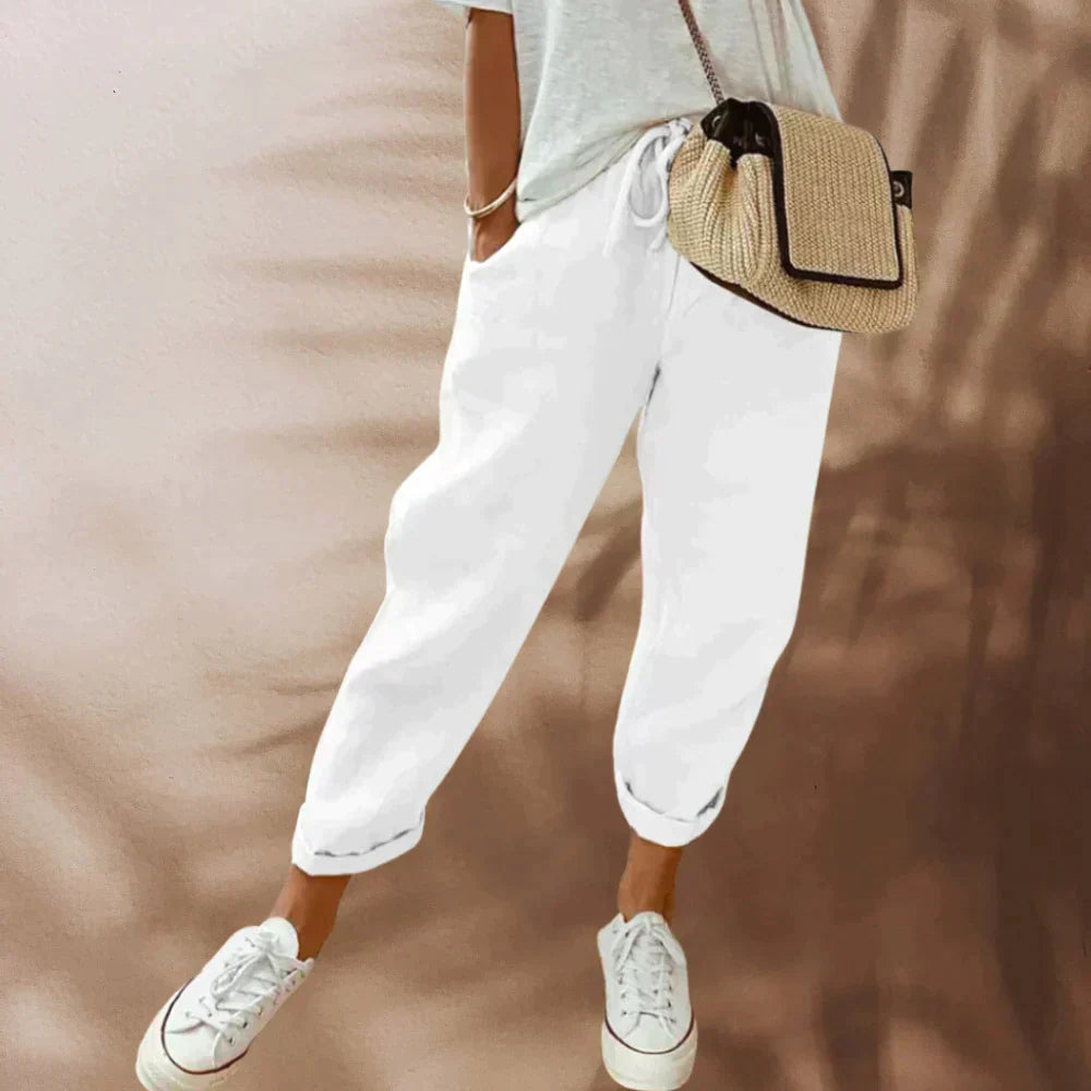 VALERIA | Pantaloni leggeri in lino 4